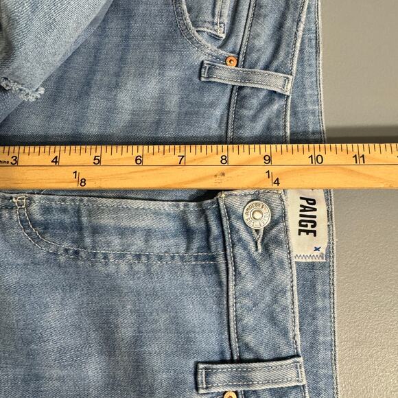 Paige Brigitte Womens Jeans Size 29 Blue Distressed Mid Rise Rocker Grunge Denim - Picture 11 of 14